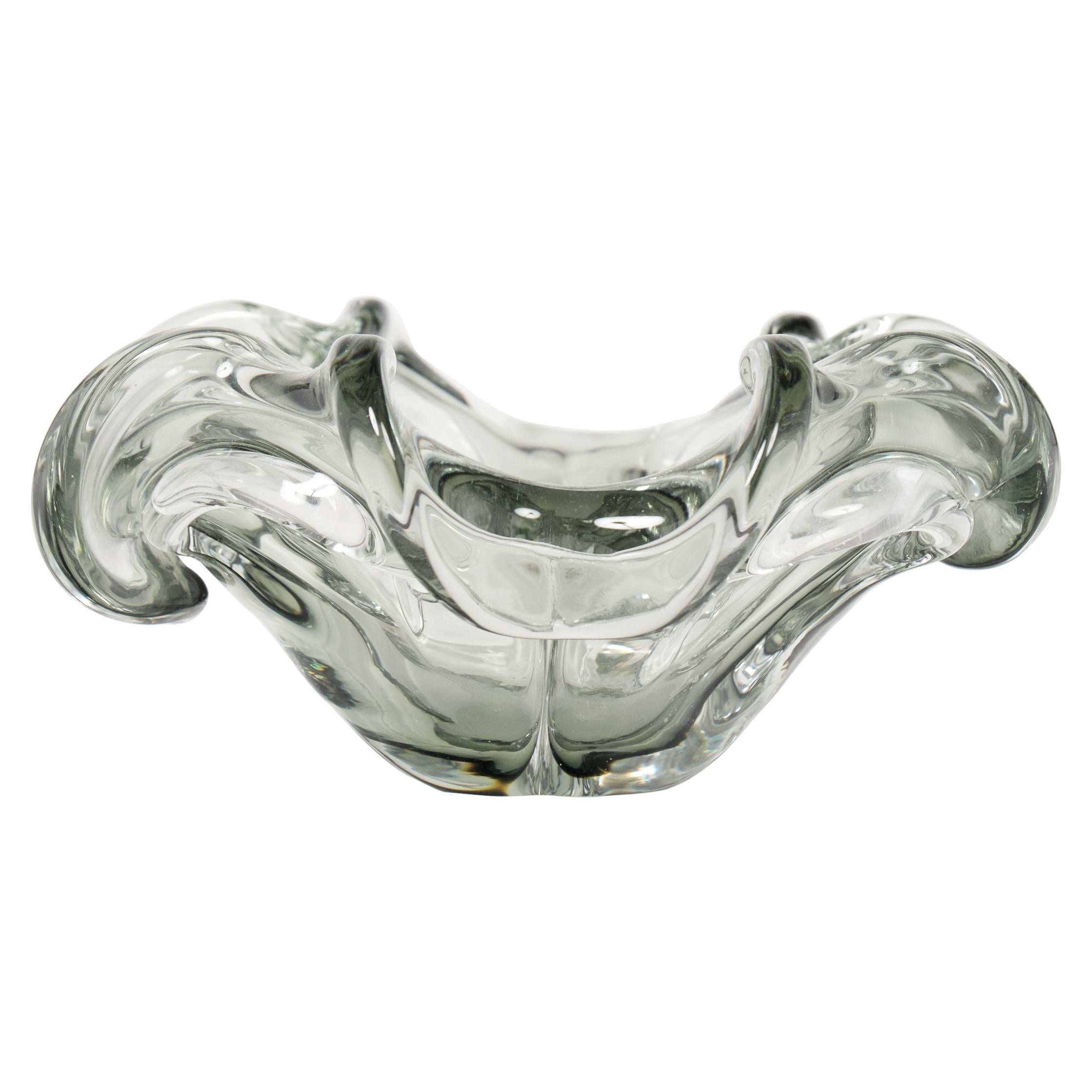 Translucent Sage Green Murano Glass Bowl