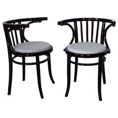 Pair of Bentwood Ebonized Side Chairs