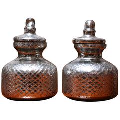 Vintage Pair of Mercury Glass Urns