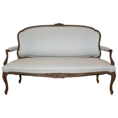 Mid-19th Century French Louis XV Style Painted Settee