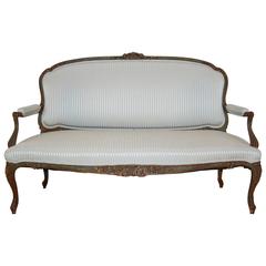 Mid-19th Century French Louis XV Style Painted Settee 2