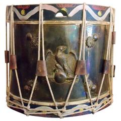 Late 19th Century Italian Brass and Rope Tension Military Drum 