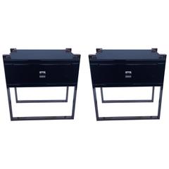Italian Pair of Modernist Nightstands or Commodes