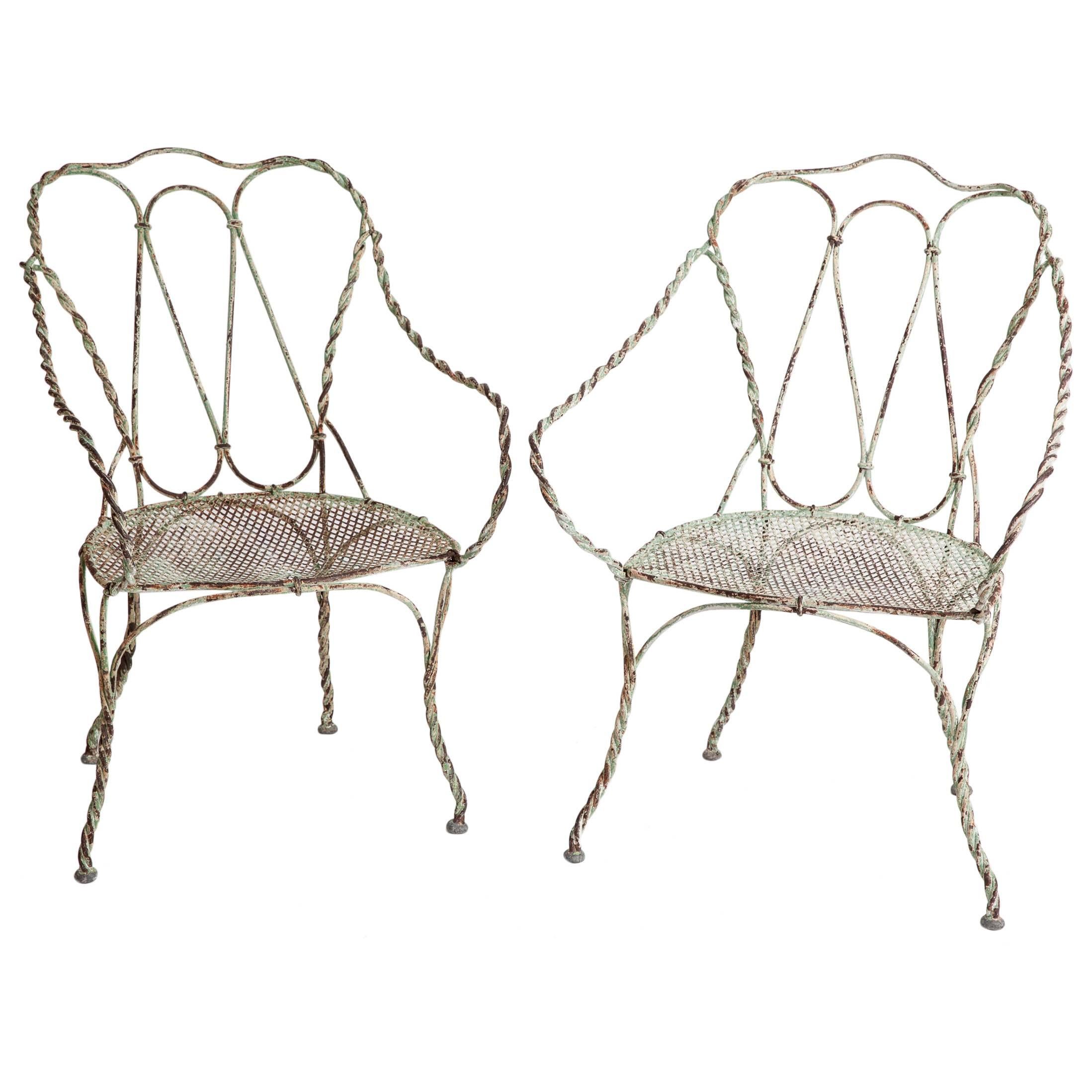 Pair of Late 19th Century French Garden Armchairs