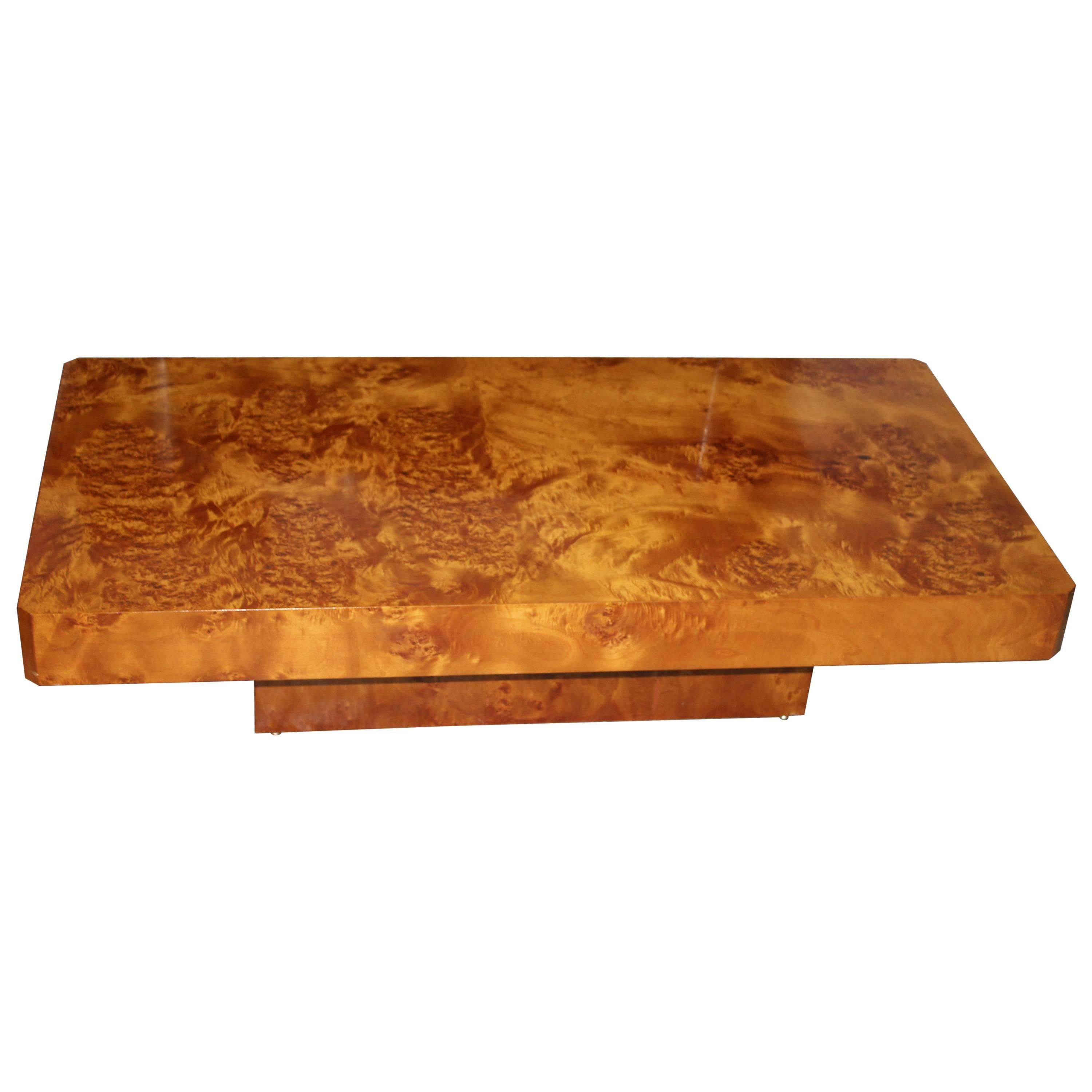 French Art Deco Burl Amboyna Coffee or Cocktail Table, circa 1940s