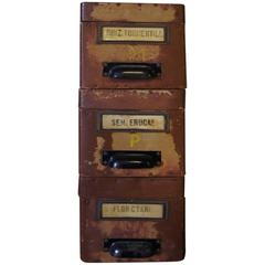 Vintage Wooden Pharmacy Boxes, Set of Three