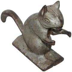 Antique 19th Century Zinc Painted Cast Iron Squirrel Nut Cracker