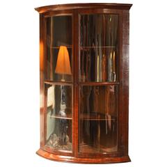 Unusual 18th Century Bow-Fronted, Glazed Walnut Corner Cupboard 10