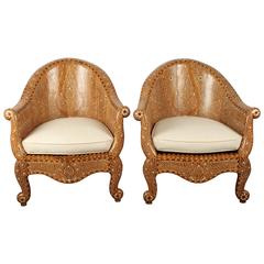 Pair of Inlaid Indian Chairs