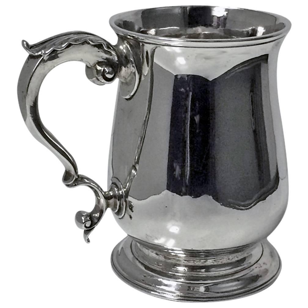 Large Georgian Silver Mug Tankard, London, 1771