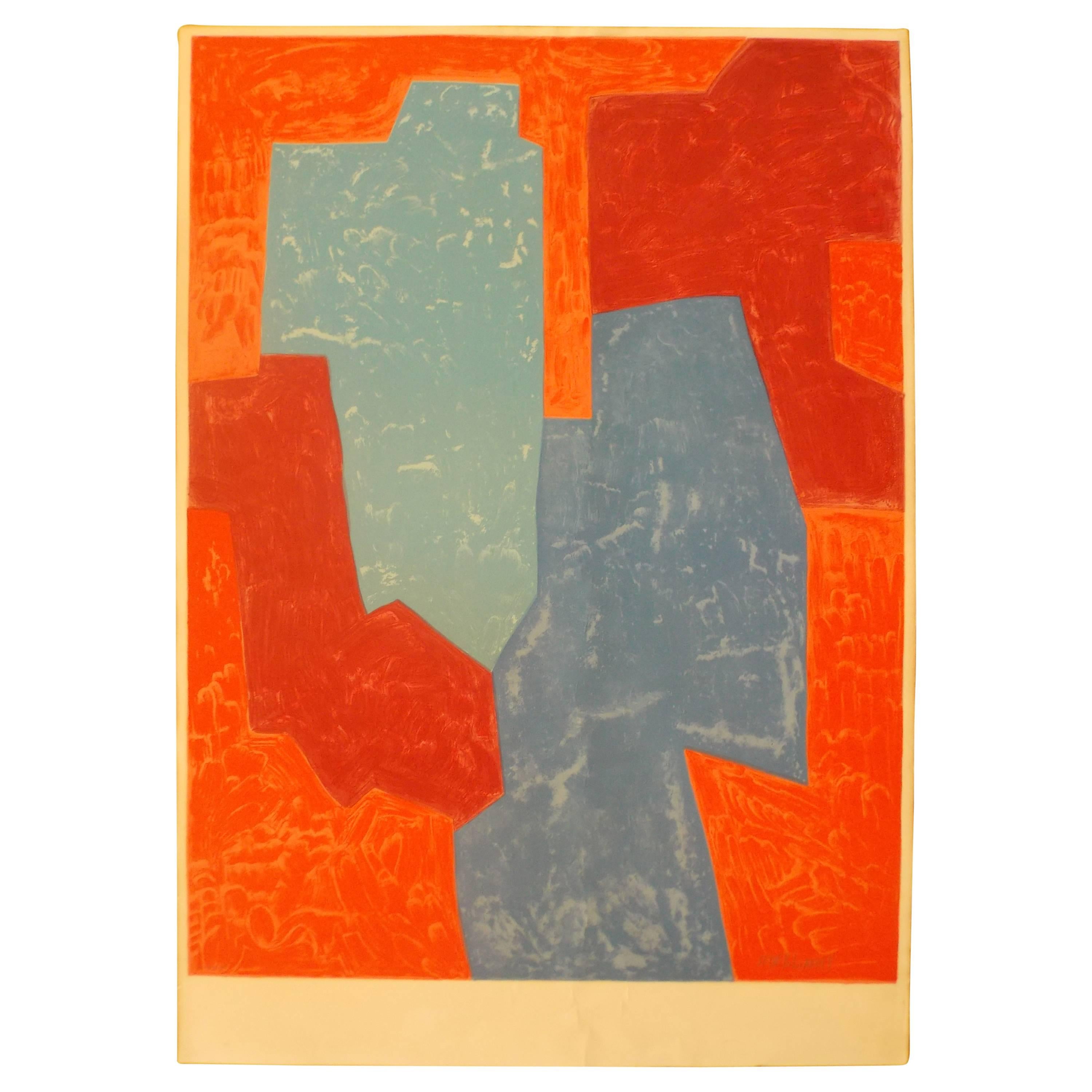 Serge Poliakoff Abstract Lithograph Print, 1970