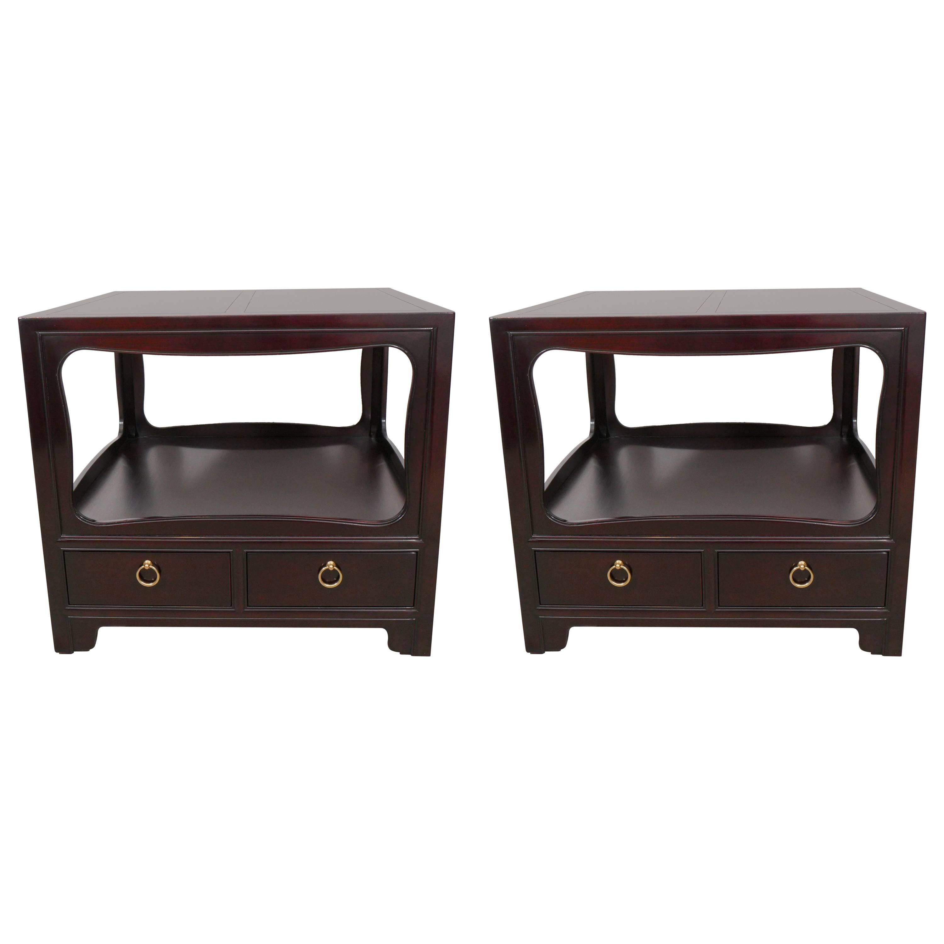 Pair of Mahogany End Tables by Michael Taylor for Baker