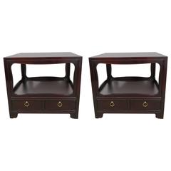 Pair of Mahogany End Tables by Michael Taylor for Baker