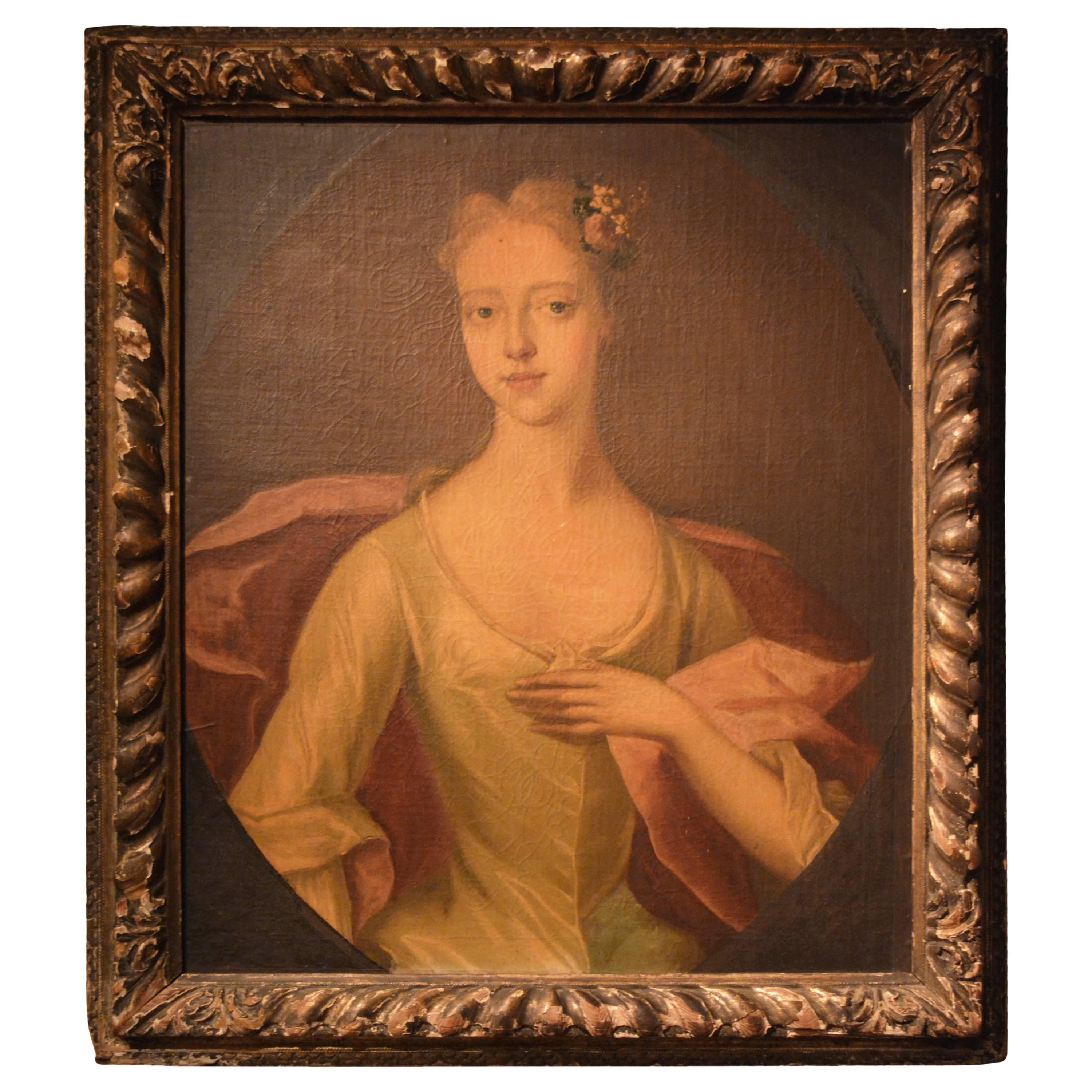 18th Century Oil Portrait of a Lady