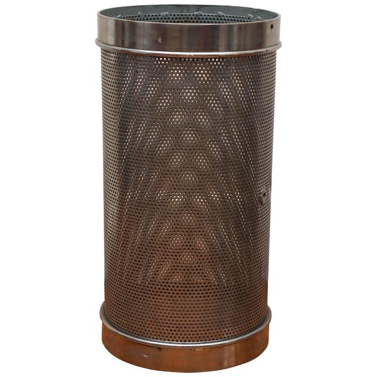 French Tin Waste Bin at 1stdibs