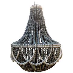 Clay Beaded "Frill" Charcoal and Stone Chandelier