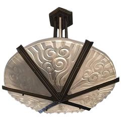 French Art Deco Chandelier by Degue