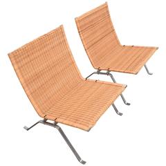 Pair of Poul Kjærholm PK 22 Lounge Chairs
