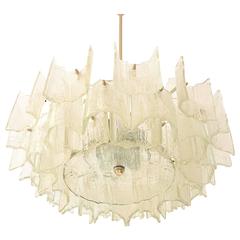 Big Kalmar Frosted Glass Chandelier, Austria, 1960s 10