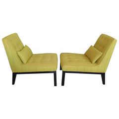 Pair of Edward Wormley for Dunbar Slipper Chairs 5