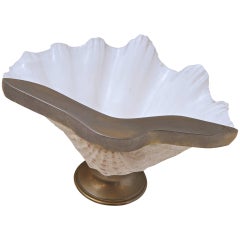 Nickel-Plated Natural Clam Shell Dish