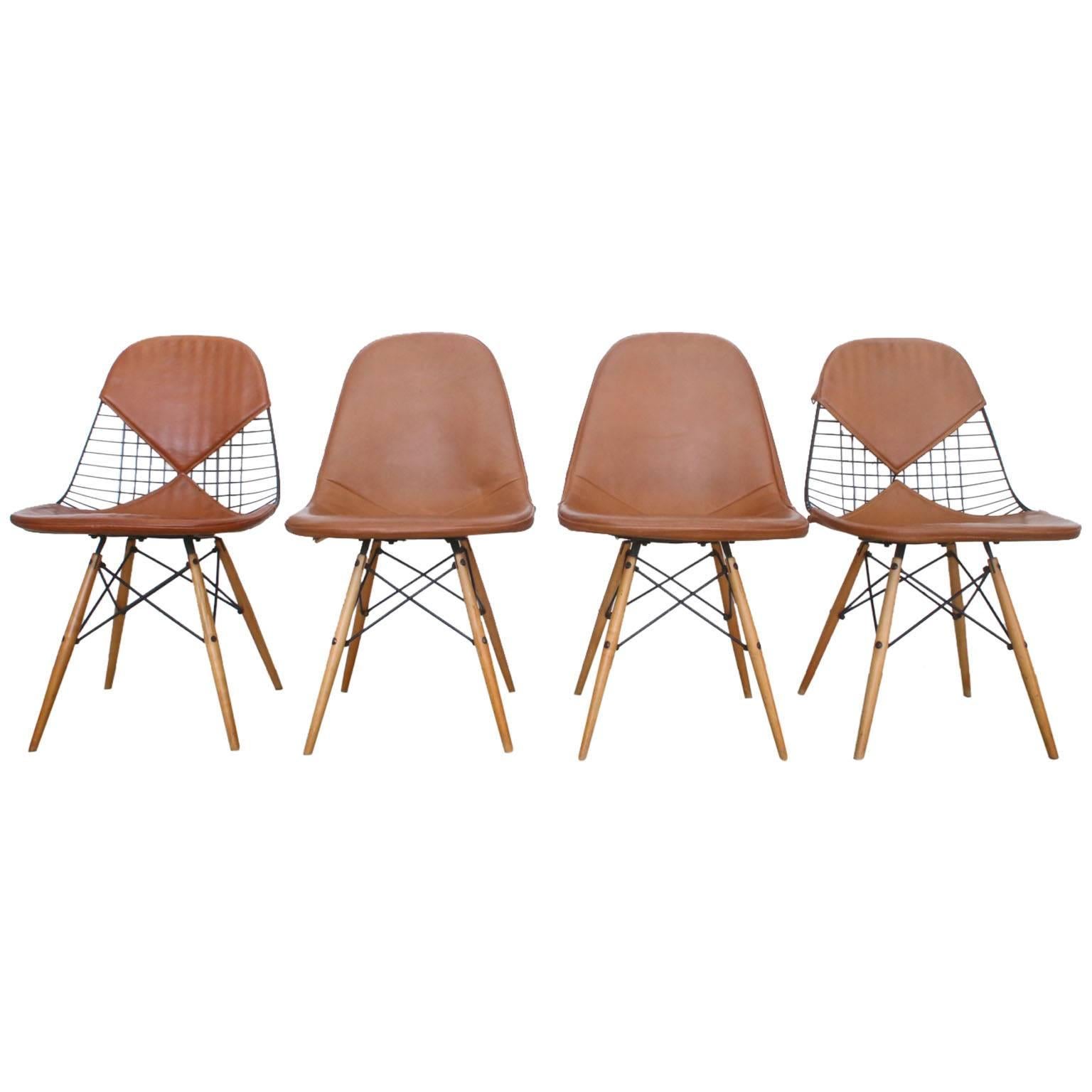 Set of Four Early Charles Eames Dowel Leg Chairs