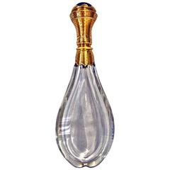 French Gold and Lapis Lazuli Glass Scent Bottle, circa 1890
