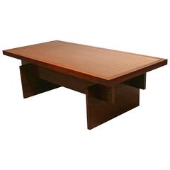 Vintage Danish Rosewood and Copper Coffee Table