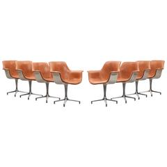 Rare Set of Eight Jorgen Kastholm Swivel Chairs * NEW UPHOLSTERY * 4