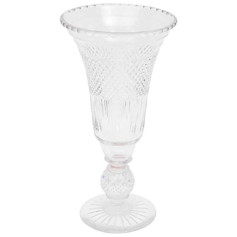 Tall and Elegant Pairpoint Cut Glass Vase For Sale at 1stdibs