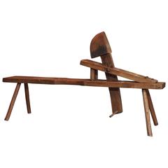 Antique 19th Century French Wooden Bench