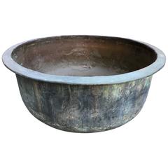 Used Huge 19th C French Copper Cheese Vat Planter