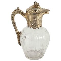 Antique Silver Gilt Victorian Claret Jug