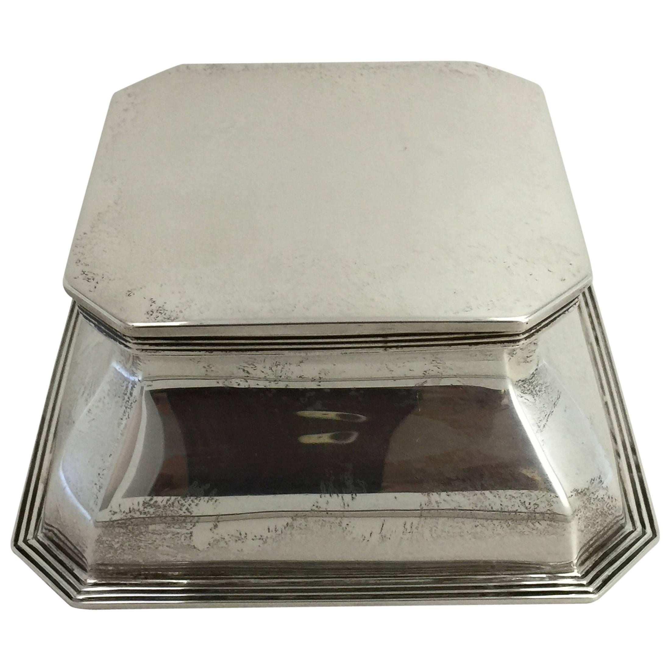 English Silver Inkwell, Stamped Goldsmiths and Silversmiths Company