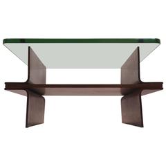 Italian Side Table with original thick glass top manufatured by Cassina 8