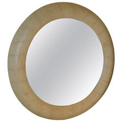 Faux Parchment Mirror in the Style of Karl Springer