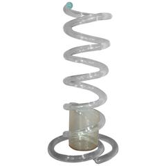 Spring Wound Lucite Umbrella Stand Attributed to Dorothy Thorpe 7