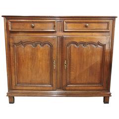 Antique French Oak Buffet Cabinet, Early19th Century, with Carved Doors and Drawers