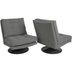 Milo Baughman Swivel, Rocking Lounge Chairs