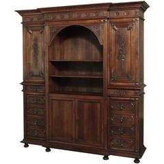 19th Century Italian Neoclassical Walnut Bookcase