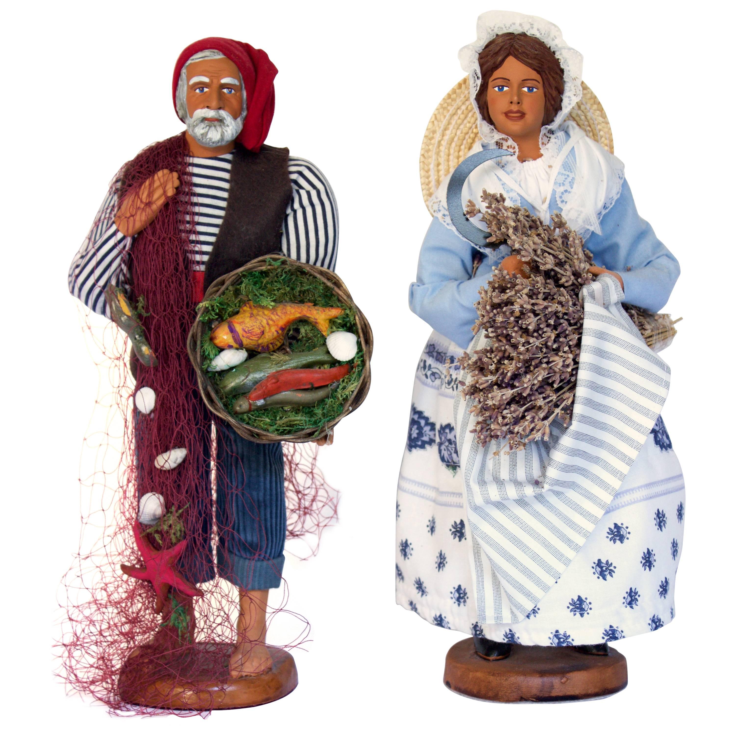 Dressed Santons from Provence For Sale
