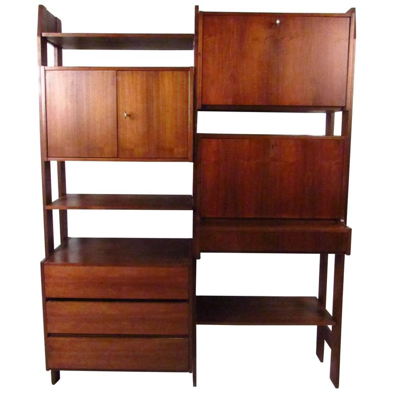 Mid Century Modern Teak Wall Unit For At 1stdibs Mid Century Modern Teak Wall Unit For
