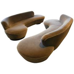 A Sensational Pair of Custom "Serpentine" Sofas in the Manner of Vladimir Kagan