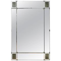  20th Century American Mirror with Pewter Clasps