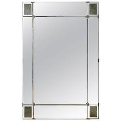 20th Century American Mirror with Pewter Clasps