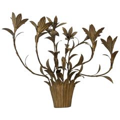 Antique 20th Century Parisian Wall Ornament with Flower Decoration