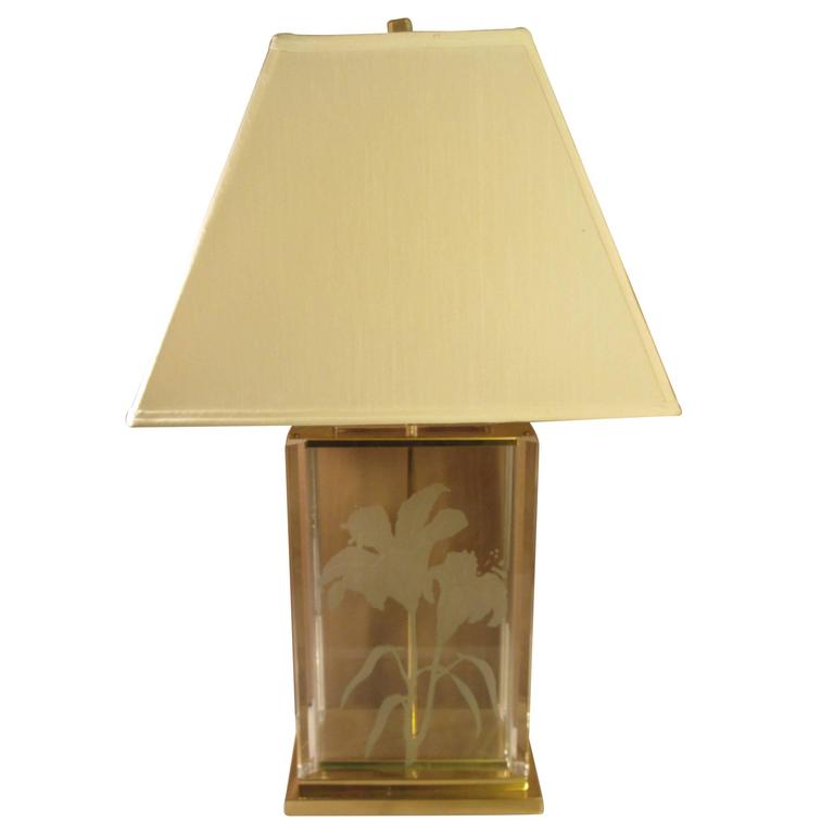 Etched Glass Fredrick Ramond Table Lamp