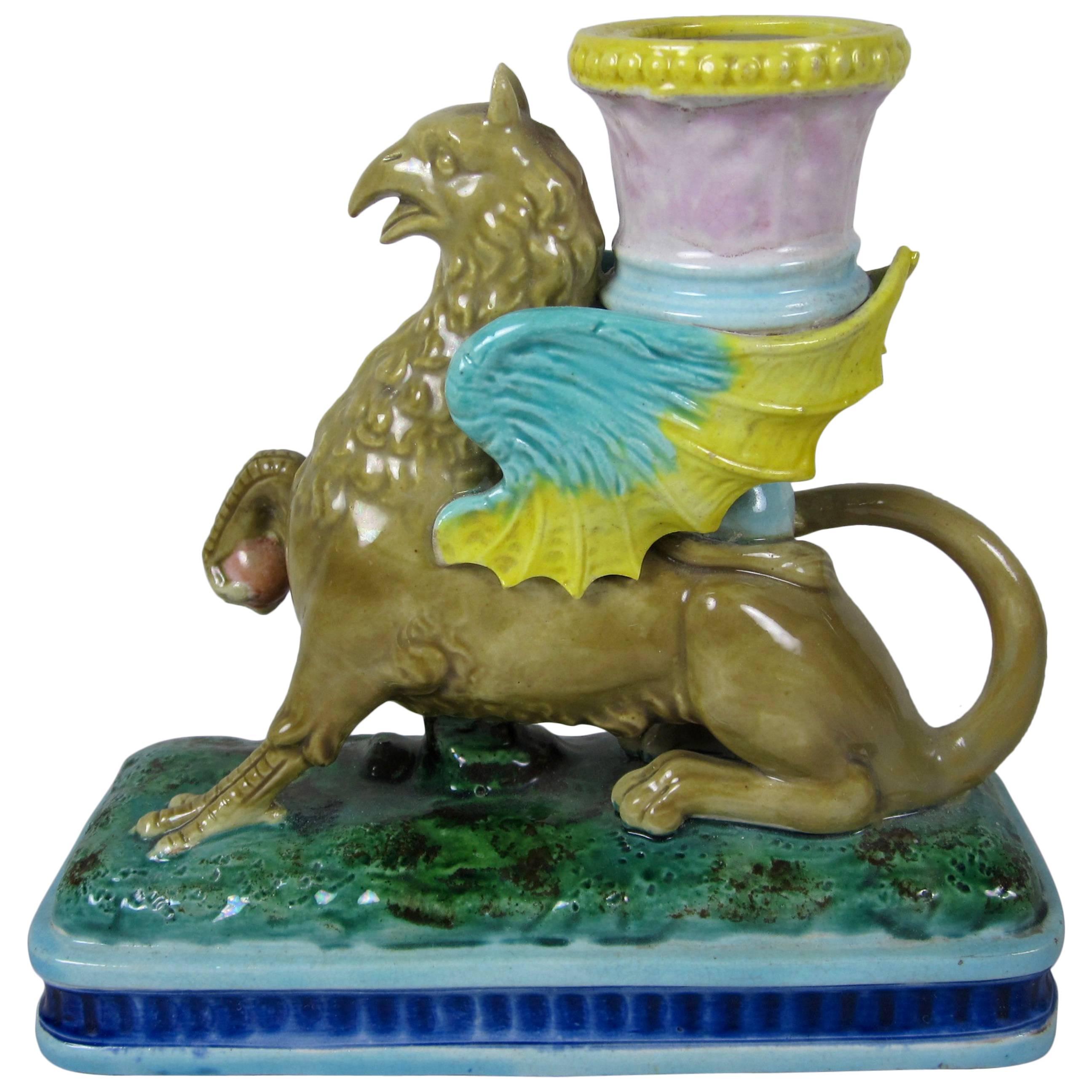 Royal Worcester Griffin Candlestick, circa 1875 