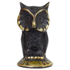 Vintage Beautiful Brass Owl Figurine by Hertha Baller, Austria, 1950s