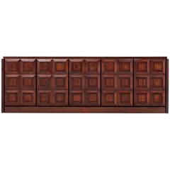 Brown Brutalist Credenza in Oak 9